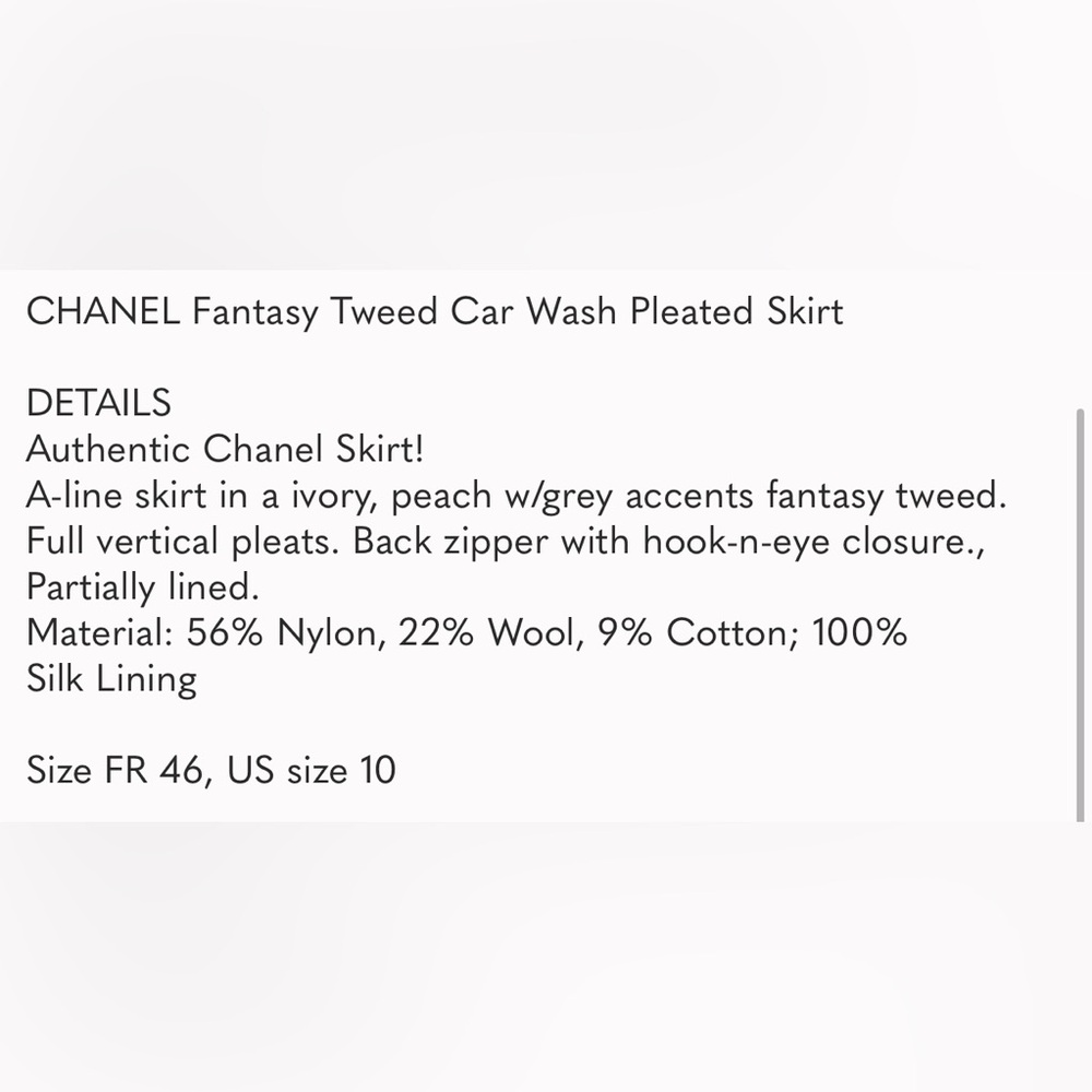 CHANEL Fantasy Tweed Car Wash Pleated Skirt - Picture 10 of 10